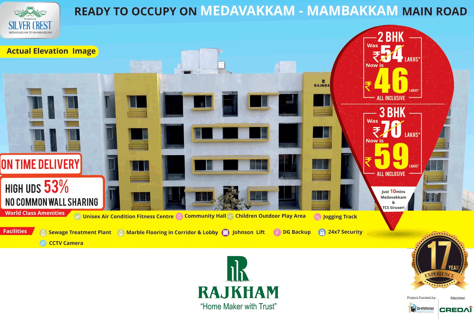 Book ready to occupy apartments at Rajkham Silver Crest in Chennai
